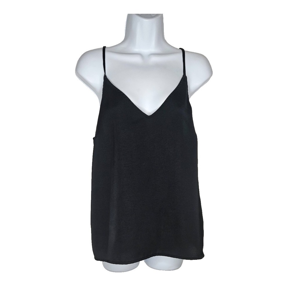 A New Day Black Cami Adjustable Straps Minimalist Basicโ Tank Top Medium